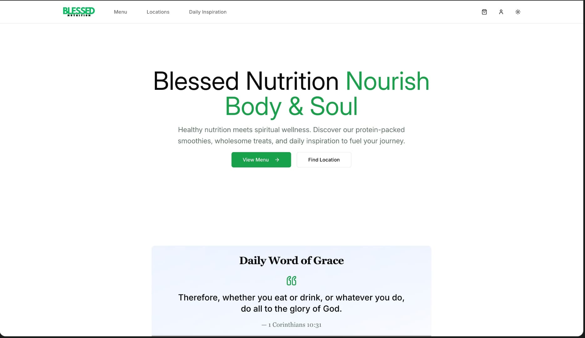 Blessed Nutrition project preview